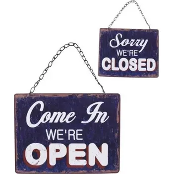 Plechová cedule Plechová retro cedule Come in we're OPEN - Sorry we're closed