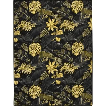 Koberec Koberec Palmové Listí černý / zlatý