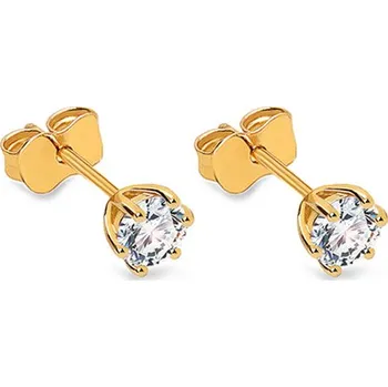 Náušnice Zlaté zirkonové náušnice k napichování IZ25058B + dárkové balení LUXUS zdarma