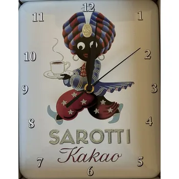 Hodiny Plechové hodiny do kuchyně Sarotti Kakao