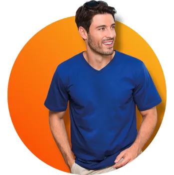 Pánská móda Tričko MALFINI HEAVY V-NECK, barva červená, velikost L