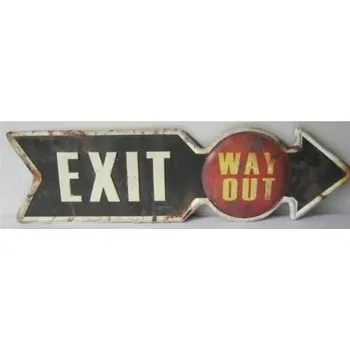 Plechová cedule Plechová retro cedule Exit way out šipka v pravo