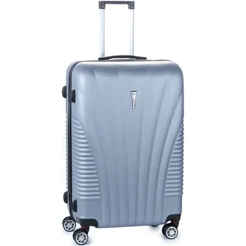 Velký skořepinový kufr na kolečkách 90l Laurent 666A stříbrná