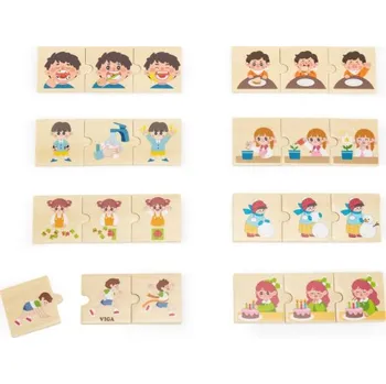 Dřevěná hračka Sada hlavolamů s logickými posloupnostmi Viga 44750 aktivity