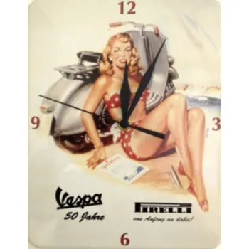 Hodiny Plechové hodiny na zeď Vespa Pirelli