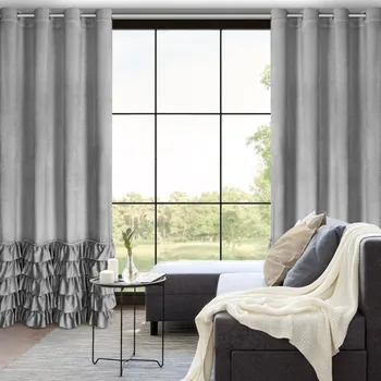 Povlečení Hotový závěs CARLI stříbrný - na průchodkách