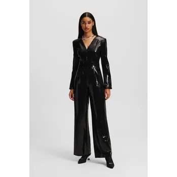 Dámské oblečení OVERAL KARL LAGERFELD SEQUINS JUMPSUIT BLACK