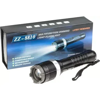 Elektrický paralyzér Zaparkorun - Velká LED svítilna s paralyzérem a ZOOMem HY-8810