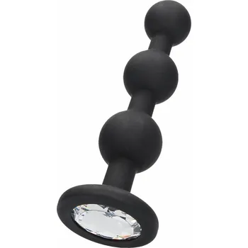 Shots - Silicone Beaded Diamond Butt Plug - Black