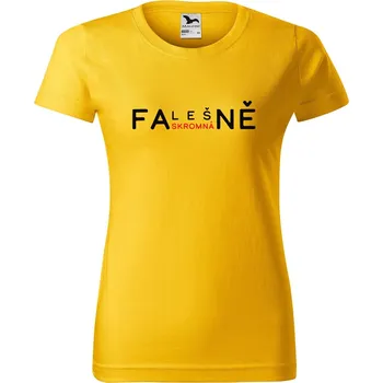 Dámské tričko DOBRÝ TRIKO Dámské tričko Falešně skromná Barva: Žlutá, Velikost: XS