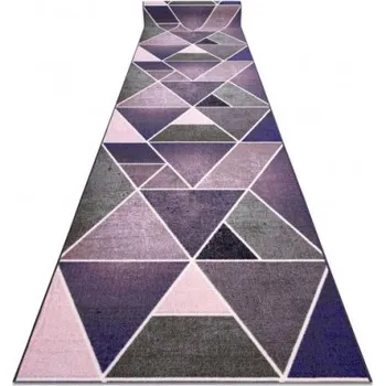 Koberec Protiskluzový běhoun TROJÚHELNÍKY fialový