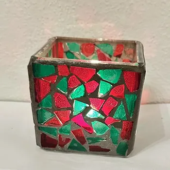 Svícen Mozaikový svícen Červenozelený