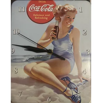 Hodiny Plechové hodiny na zeď Coca Cola