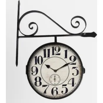 Hodiny Kovové nádražní hodiny bez textu arabské číslice silné