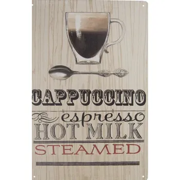 Plechová cedule Plechová retro cedule Cappuccino -šálek