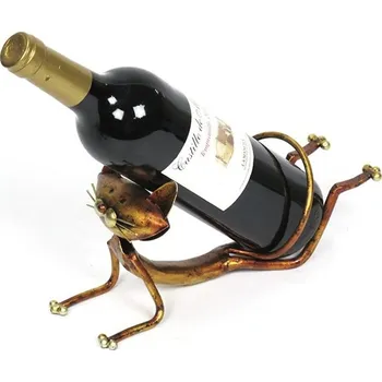 Stojan na víno Kovový stojan na láhev Kočka Ema