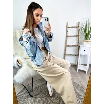 Dámské kalhoty Sportovně-elegantní kalhoty v béžové barvě, VELIKOST UNI ( XS, S, M )