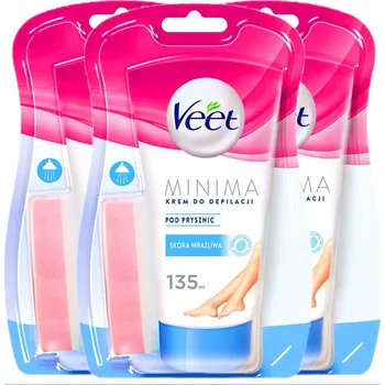 Přípravek na depilaci a epilaci 3x Krém Veet Minima pro Citlivou Pokožku pro Depilaci ve Sprše s Aloe Vera a Fialkou