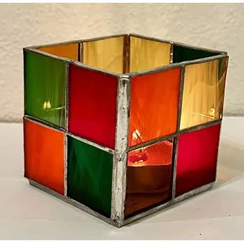 Svícen Vitrážový svícen Kostky