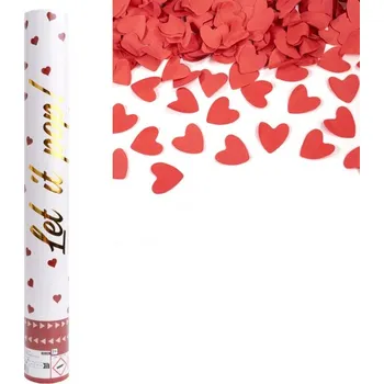 Konfeta Amscan USA Vystřelovací konfety červená srdce, papírové Amscan - 40 cm /BP
