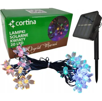 Venkovní osvětlení SVĚTELNÝ ŘETĚZ KVĚTINY GIRLANDA SADA SVĚTEL 20 LED SOLÁRNÍ MULTI BAREVNÉ ZAHRADNÍ