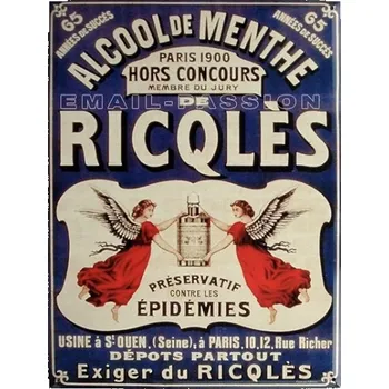 Plechová cedule Plechová cedule Alcool De Menthe Ricqlés