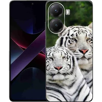 Pouzdro na mobilní telefon Gelový kryt mmCase na Xiaomi Poco X7 Pro 5G - bílí tygři
