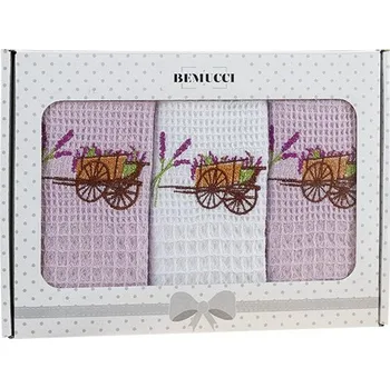 Utěrka Utěrka vaflová 40x60 cm Levandulový vůz 3 ks