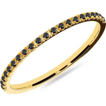 Prsten Dámský snubní prsten s černými diamanty 1,2mm IZKR001-F-B + dárkové balení LUXUS zdarma