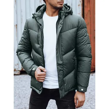 Pánská tmavě zelená zimní bunda s odepínací kapucí TX4832 Velikost: 3XL/56