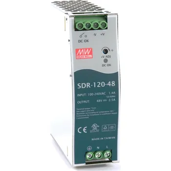 spínaný zdroj MEAN WELL Napájecí zdroj, 48V, 120W, DC, DIN SDR-120-48