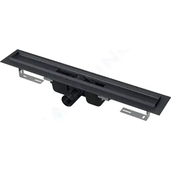 Alcadrain Sprchový žlab 30 cm, s okrajem pro perforovaný rošt, černá mat, APZ1BLACK-300