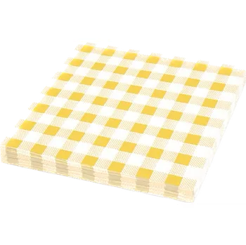 Papírový kapesník Ubrousky /1 vrstvé / 33x33/ žluté KARO balík (100 ks)