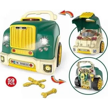 Hra na obchod Dětské nářadí Bavytoy Autodílna dětská sada automechanik Truck zelený