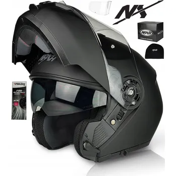 Helma na motorku NAXA FO4/B CLONA + PINLOCK VYKLÁPĚCÍ PŘILBA vel. S
