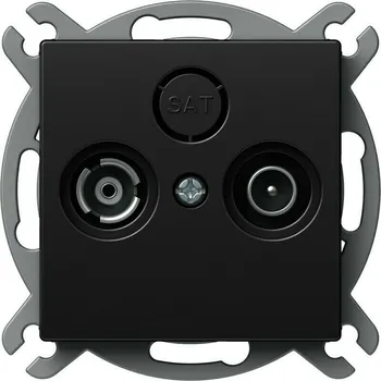 Elektrická zásuvka Zásuvka anténní průchozí TEM Logiq TV/R černá