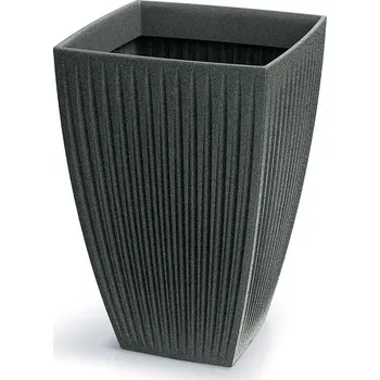 Vysoký květináč LATIE SQUAR I 40 cm granitově černý