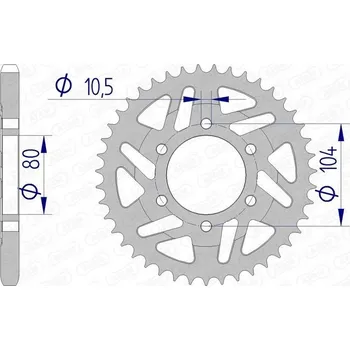 Nářadí na motocykly Hnací zadní rozeta moto AFAM 17610-42