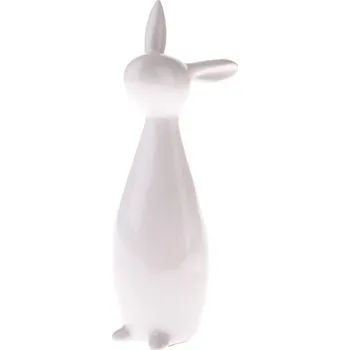Velikonoční dekorace Porcelánový zajíček Twinkie bílá, 11 x 24 cm