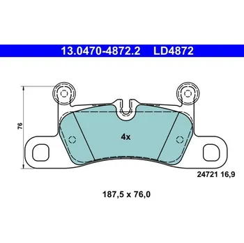 Brzdová destička Sada brzdových destiček, kotoučová brzda ATE 13.0470-4872.2