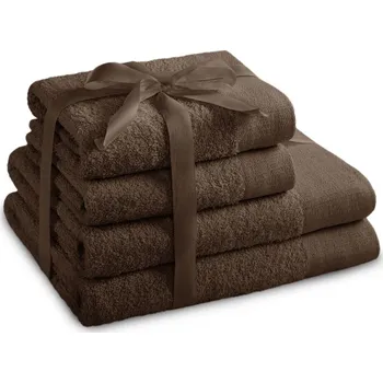 Ručník Sada bavlněných ručníků AmeliaHome AMARI hnědá, velikost 2*70x140+2*50x100