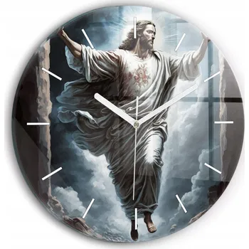 Hodiny Skleněné hodiny s motivem Tichý Klasické Nástěnné Ježíš Kristus Sestoupení