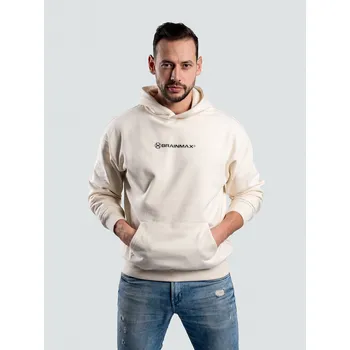 Pánská mikina BrainMax pánská mikina s kapucí, krémová Velikost: L Mikina pro muže ze 100% bavlny