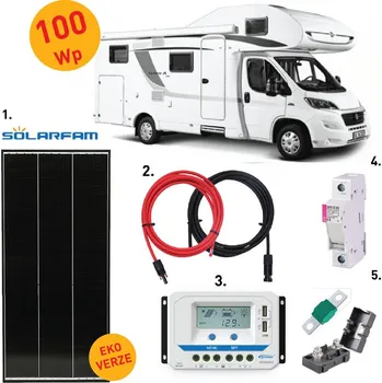 solární set 110Wp sestava KARAVAN - Ekonomická verze - panel Solarfarm