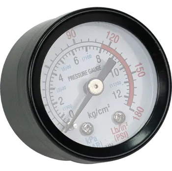 Příslušenství ke kompresoru Matabro MB-S0037, Manometr pro kompresor 0-12 BAR, závit M10, červené rozmezí