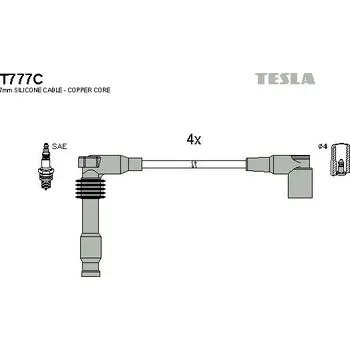 Zapalovací kabel Sada kabelů pro zapalování TESLA T777C