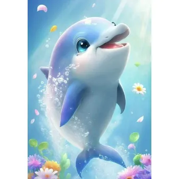Diamantové malování Diamantové malování - Delfínek