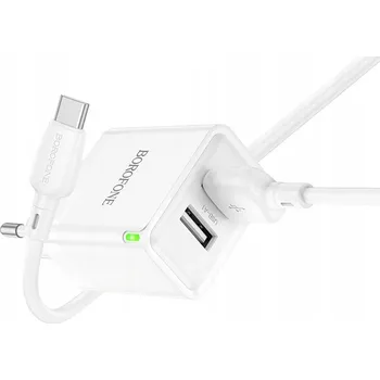 Rychlá síťová nabíječka (2x USB - 2,1A, s USB kabelem na Typ C)