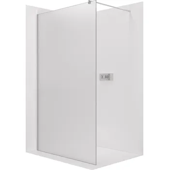 CERANO - Sprchová zástěna Walk-in Onyx Round L/P - 8 mm - kulatá vzpěra - chrom, mléčné sklo - 70x200 cm