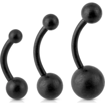 Piercing Atreya Černý matný ocelový piercing do pupíku Varianta: Délka: 10, Hmotnost: 0.0041, Velikost mm: 4 & 6